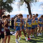 The Boys Varsity team for SHS lines up for their race at the VA Hospital on Sept. 21.