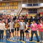 Homecoming royalty poses for a photo at the homecoming pep assembly. (Zane Doyle) | SHS Spirit Week 2024