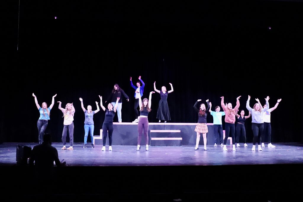 The underclassmen-strong prepares the songs and choreography for the upcoming “Legally Blonde.” (Photo Brian Rizer)