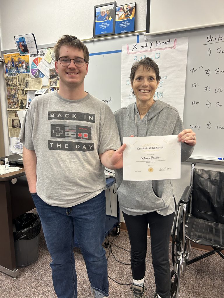Senior Noah Grieves received the Kathy Channel Sunflower Scholarship. (Courtesy Gretchen McCafferty)